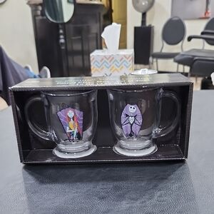 NIGHTMARE BEFORE CHRISTMAS 15OZ GLASS FOOTED MUG SET